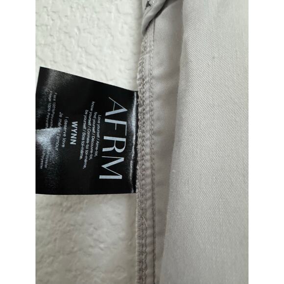 AFRM Faux Leather Wynn Cargo Pants in Silver Metallic - Picture 12 of 13